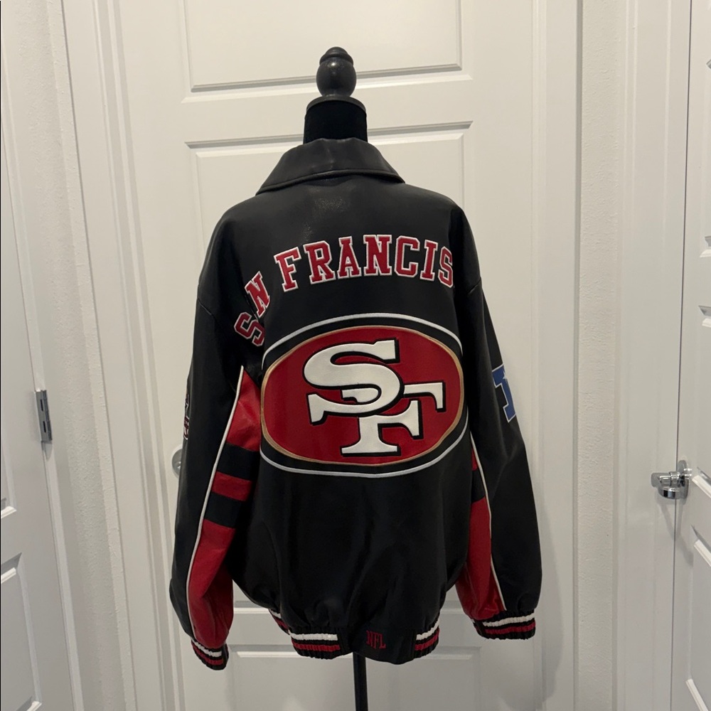 NFL Black and Red Bomber Jacket - Picture 9 of 17